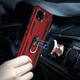 Противоударный чехол для Google Pixel 4 красный матовый с кольцом подставкой - изображение 2