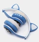 Беспроводные наушники с кошачьими ушками музыкальные блютуз Bluetooth наушники накладные UKC STN 23 Cat синие - изображение 4