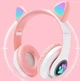 Беспроводные наушники с кошачьими ушками музыкальные блютуз Bluetooth наушники накладные UKC STN 28 Cat розовые - изображение 7