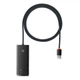 USB-Хаб Baseus Lite Series 4-Port USB-A HUB Adapter USB-A to USB 3.0*4 1m WKQX030101 Black - изображение 1