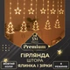 Гірлянда штора світлодіодна GarlandoPro 1733072Y зірка та ялинка 120LED 3х0,9 м 8 режимів Жовтий - зображення 1
