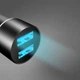 Автомобільний зарядний пристрій SkyDolphin SZ02 Aluminium (2USB, 2.4A) Black (AZP-000074) - зображення 4