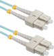 Patchcord światłowodowy Qoltec SC/UPC - SC/UPC Multimode 50/125 OM4 Duplex 5 m Niebieski (5901878543550) - obraz 1