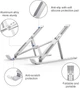 Підставка для ноутбуків і планшетів Stabletron Aluminum Laptop Stand ST11 для MacBook з підвищеною стійкістю, розкладна конструкція + чохол для зберігання в комплекті (колір siilver) - изображение 4