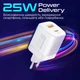 Сетевое зарядное устройство Promate PowerPort-25AC USB-C, USB-A White (powerport-25ac.white) - изображение 3