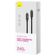 Кабель Baseus USB Type-C до USB Type-C Tungsten Gold Power Delivery 240 Вт 1 м Black (CAWJ040001) - зображення 9