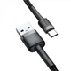Кабель зарядний Baseus Cafule Cable USB для Type-C 3A 0.5 м Gray/Black (CATKLF-AG1) - зображення 4