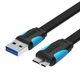 Кабель для синхронізації Vention USB-Micro USB-B 3.0 PVC nickel-plated 5Gbps плоский 0.25 м Black (YM0570) - зображення 2