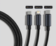 Кабель зарядный Baseus 3-in-1 MicroUSB/Lightning/Type-C Black 1.2 м (YM0602) - зображення 1