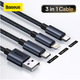 Кабель зарядный Baseus 3-in-1 MicroUSB/Lightning/Type-C Black 1.2 м (YM0602) - зображення 2