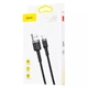 Кабель Baseus CALKLF-CV1 Cafule Lightning 1.5A 200см gray/black - изображение 2