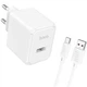 Зарядне мережеве Hoco CS11A USB 2.1A + кабель USB-Type-C для телефона/смартфона Білий - изображение 1