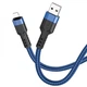 Кабель заряджання HOCO U110 (20W) (1.2M) для пристроїв Apple USB to Lightning для iOS пристроїв iPhone Синій - зображення 1