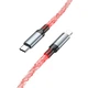 Кабель зарядки Hoco U112 Shine 20W 3А 1М LED Charging Data Cable for Type-C to Lightning Power Delivery для iOS пристроїв iPhone iPad iPod Сірий - изображение 3