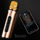 Мікрофон для караоке бездротовий блютуз із картою пам'яті Losso K6L Premium (K6 Plus Duet) золотий - зображення 2