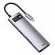 Док-станция USB3.1 Type-C Baseus CAHUB-CV0G Type C PD 100W/HDMI 4K 30Hz/3хUSB3.2/RJ45/SD TF 8in1 Grey - изображение 1