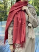 Шарф My Scarf однотонний кораловий кежуал бавовна яскравий loook - зображення 7