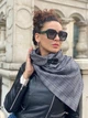 Шарф унисекс My Scarf двухсторонний , клетка серый кэжуал вискоза, трикотаж в мелкую клетку - изображение 10