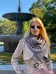 Шарф My Scarf гусяча лапка синя бежевий кежуал віскоза, трикотаж декор-застібка кільця - зображення 6