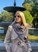 Шарф My Scarf гусяча лапка синя бежевий кежуал віскоза, трикотаж декор-застібка кільця - зображення 9