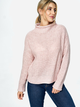 Sweter z golfem damski Figl M886 One Size Różowy (5902194412230) - obraz 4