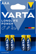 Батарейка Varta Longlife Power AAA BLI 4 Alkaline (04903121414) - зображення 1