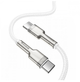 Кабель зарядный Baseus Cafule Metal Type-C to Type-C 100W 1м White (CATJK-C02) - изображение 2