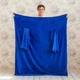 Одеяло плед с рукавами флисовое синие 180*140 см Snuggie - изображение 2