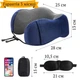 Подушка для подорожей memory foam, дорожня подушка, синя, The Chestnut - зображення 3