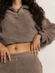 Женский спортивный костюм Теди утепленный воротник на молнии ткань трикотаж Seventeen XXL-3XL Коричневый 2122.5520 - изображение 3