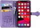 Чохол Embossed Cat and Dog для Iphone 11 Pro книжка з візитівкою шкіра PU фіолетовий - зображення 4