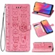 Чохол Embossed Cat and Dog для Xiaomi Redmi 8A книжка шкіра PU Pink - зображення 1
