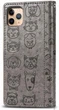Чохол Embossed Cat and Dog для Iphone 11 Pro книжка з візитницею шкіра PU сірий - зображення 3