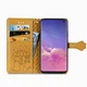 Чохол Embossed Cat and Dog для Samsung Galaxy S10 / G973 книжка шкіра PU з візитницею жовтий - зображення 2