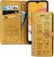 Чехол Embossed Cat and Dog для Xiaomi Poco X3 / X3 Pro книжка кожа PU с визитницей желтый - изображение 1