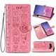 Чехол Embossed Cat and Dog для Samsung Galaxy S10 / G973 книжка кожа PU с визитницей розовый - изображение 1