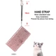 Чехол Embossed Cat and Dog для Xiaomi Redmi Note 9 книжка кожа PU с визитницей розовое золото - изображение 5