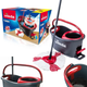 Набор для уборки Vileda Easywring&Clean Turbo ведро с педальным механизмом отжима 6 л + телескопическая швабра 55-130 см Черный с красным - изображение 3