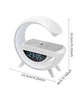 Настільна смарт гугл лампа G-smart нічник BT-3401 RGB Rainbow Light-Wireless Happy Light з Bluetooth колонкою FM радіо годинами та бездротова зарядка 15 Вт Біла - зображення 12
