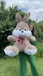 М'яка іграшка BigMishki плюшевий зайка 130 см Капучіно - зображення 1