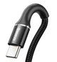 Кабель Baseus Halo USB на Type-C 0.5 м 3 А з обплетенням Чорний (CATGH-A01) - изображение 2