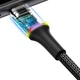 Кабель Baseus Halo USB на Type-C 0.5 м 3 А з обплетенням Чорний (CATGH-A01) - изображение 3