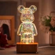 3D лампа Хрустальный Мишка Фейерверк Медведь Bearbick декоративный стеклянный ночник светодиодный светильник 16 цветов LED на аккумуляторе - изображение 7