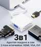 Адаптер / розгалужувач з mini Display Port на HDMI/VGA/DVI порти Addap MDPA-01Mix | перехідник 3в1 для передачі відеосигналу, FullHD 1080P - зображення 4