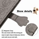 Чехол Embossed Cat and Dog для IPhone X книжка с визитницей кожа PU серый - изображение 7