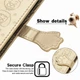 Чехол Embossed Cat and Dog для Motorola Edge 50 Fusion книжка кожа PU с визитницей золотистый - изображение 5