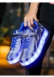 Роликовые кроссовки для мальчиков с LED подсветкой синие на 2-х колёсах (LR 1285) 31(19,5см) - изображение 2