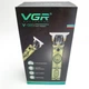 Аккумуляторная машинка для стрижки волос VGR V-085 3 насадки USB кабель для зарядки металлический корпус Gold - изображение 11