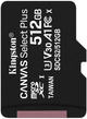 Карта пам'яті Kingston microSDXC 512GB Canvas Select Plus Class 10 UHS-I U3 V30 A1 (SDCS2/512GBSP) - зображення 1