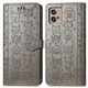 Чохол Embossed Cat and Dog для Motorola Moto G32 книжка шкіра PU з візитницею сірий - зображення 4